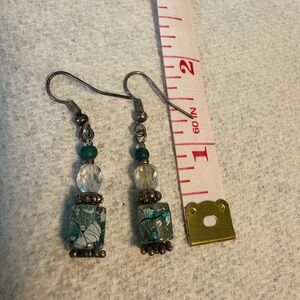 Elegant Blue Beaded Earrings